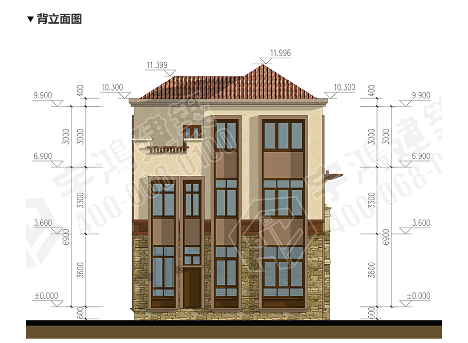 9x13米西班牙三層鄉(xiāng)村別墅設計圖紙