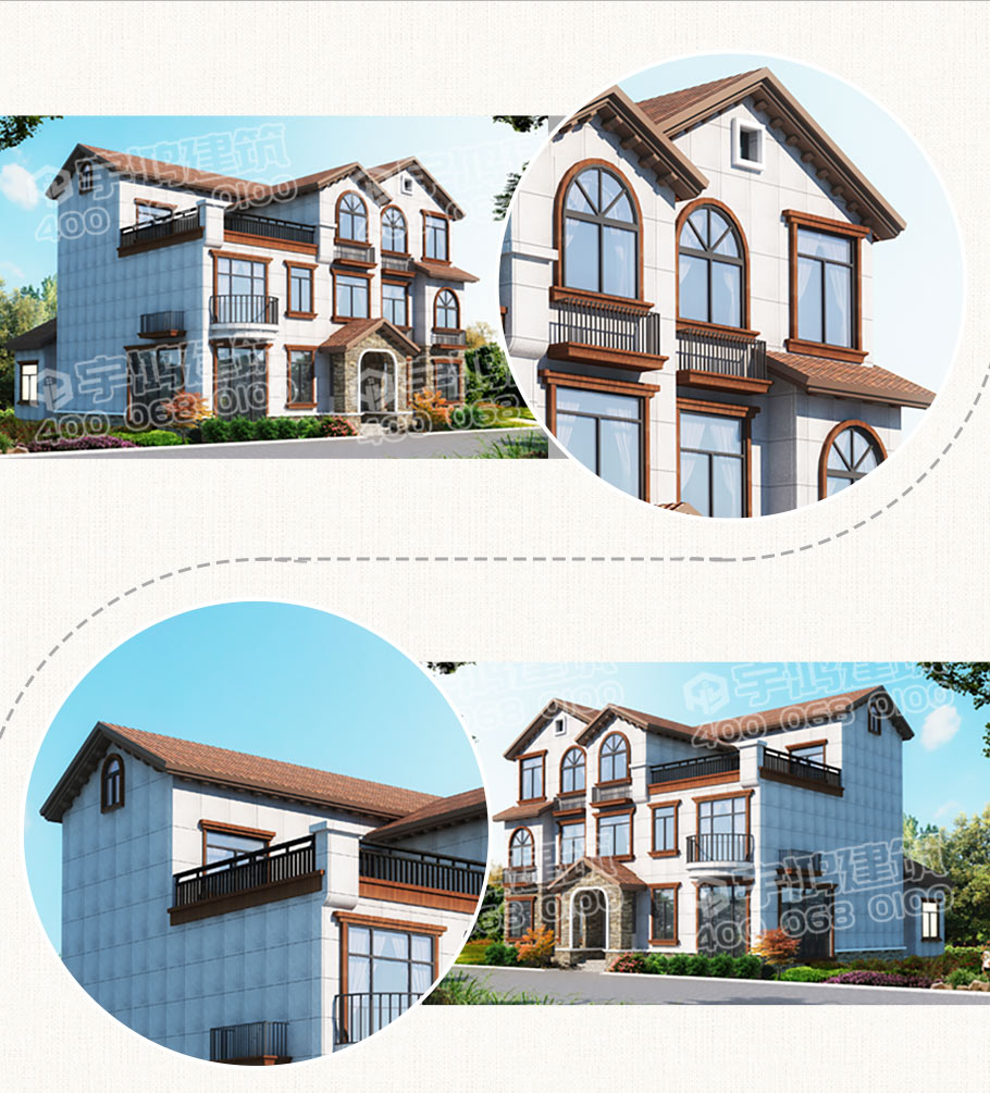 18x16米地中海風格農村別墅設計圖紙