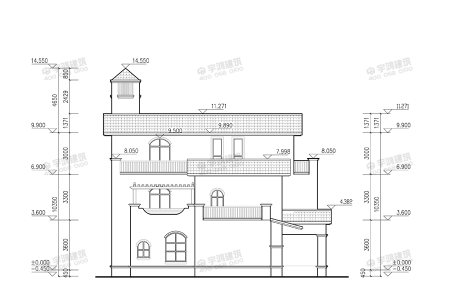 114平21萬防潮農村別墅戶型設計圖紙