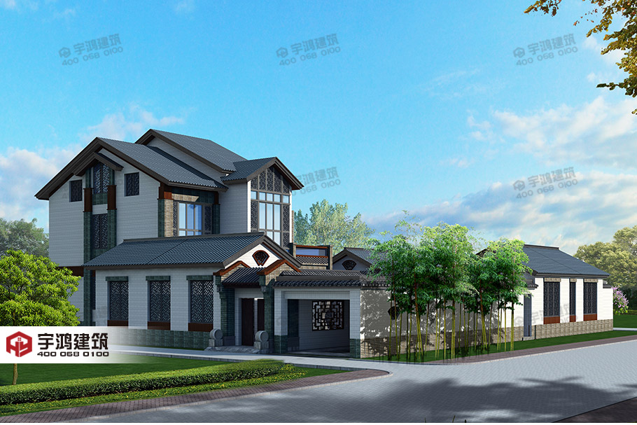 27x25米帶庭院新農村別墅設計圖紙