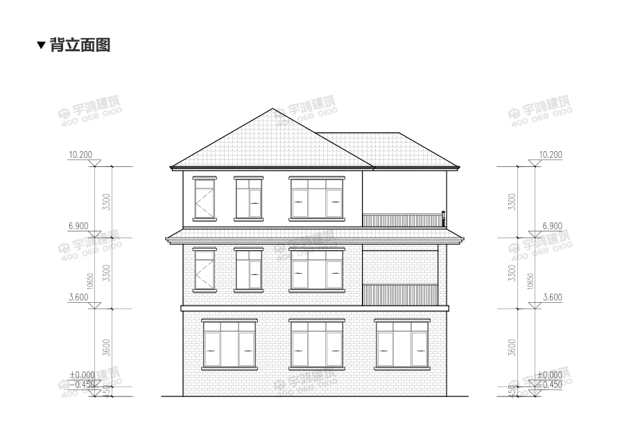 180平英式帶露臺農村小別墅設計圖及效果圖
