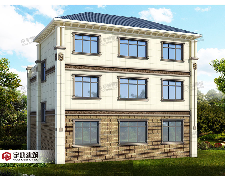 氣派農(nóng)村30萬別墅款式三層設(shè)計(jì)圖，帶堂屋神龕